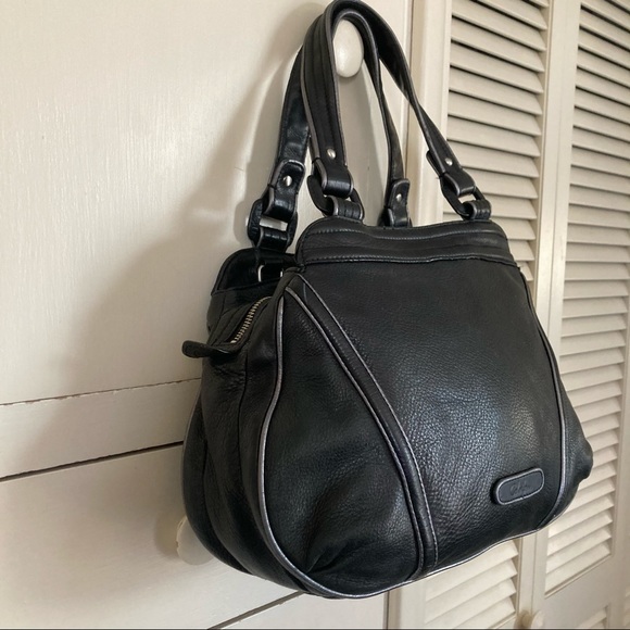 Cole Haan • Black Pebbled Leather Classic Shoulder Bag Tote Satchel - Picture 7 of 14